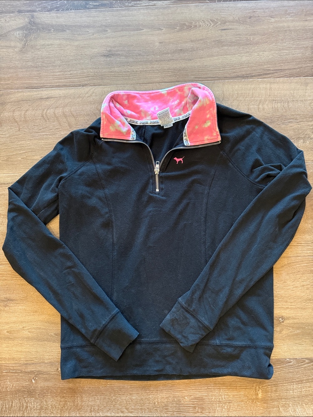 Victoria's Secret PINK Black Pullover With Pink Trim Small